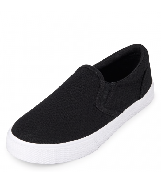 Childrens Place Black Boys With White Sole Slip-On Sneakers